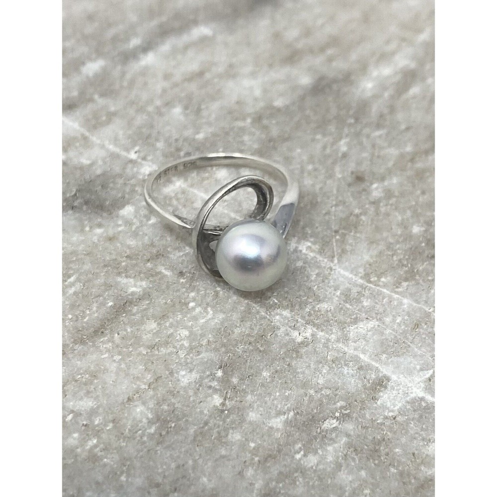 Sterling Silver 925 Pearl Factory Modern Pearl Ring Sz 5